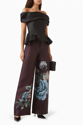 Floral-print Boyfriend Pants