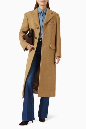 معطف بأزرار للإغلاق صوف بوكليه