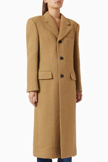 معطف بأزرار للإغلاق صوف بوكليه