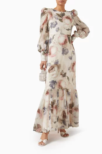 Floral-print Dress in Organza