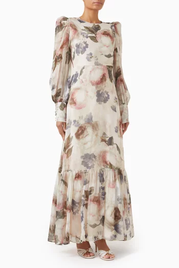 Floral-print Dress in Organza