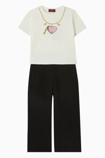 Heart Necklace T-shirt in Cotton
