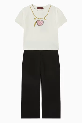 Wide-leg Logo Pants