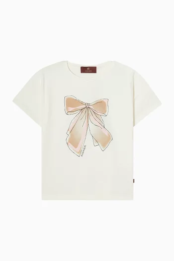 Logo Bow Graphic T-shirt in Cotton-jersey