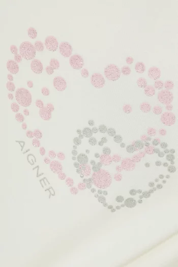 Heart-graphic T-shirt in Cotton