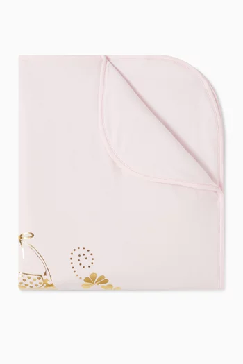 Bag-print Logo Baby Blanket in Stretch-cotton