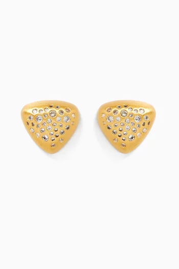 Triangle Cushion Earrings in 18kt Gold-plated Brass