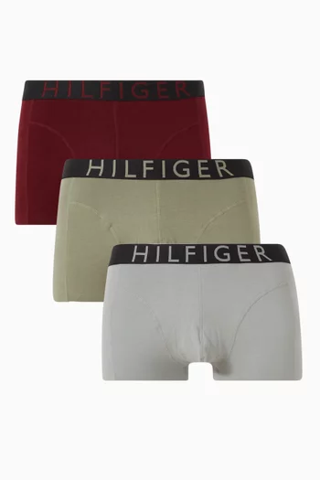 Logo Trunks in Stretch Cotton, Set of 3
