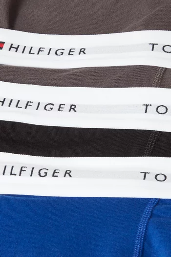 طقم بوكسر بحزام خصر وشعار الماركة قطن، 3 قطع