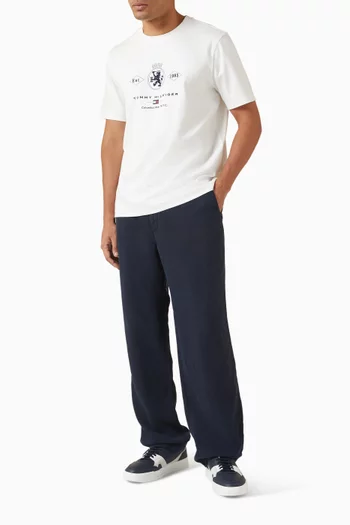 تي شيرت بطبعة شعار الماركة على شكل ماسي مزيج قطن