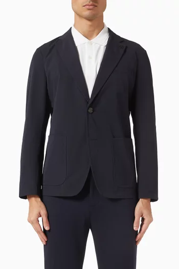 Performance Packable Water Repellent Blazer in Seersucker