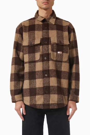 Flannel Check Overshirt in Cotton