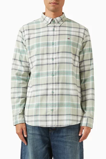 قميص قطن فلانيل بنقشة مربعات