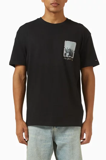 تي شيرت بطبعة صورة قطن جيرسيه