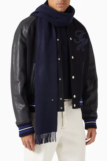 Hilfiger Flag Fringed Scarf in Cashmere