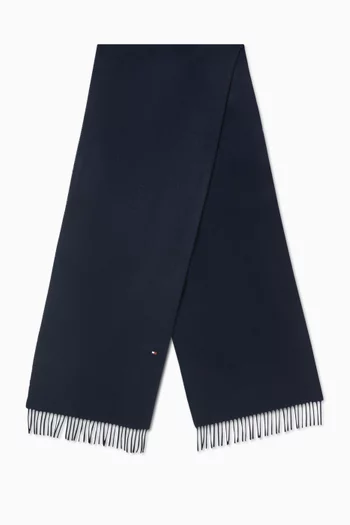 Hilfiger Flag Fringed Scarf in Cashmere