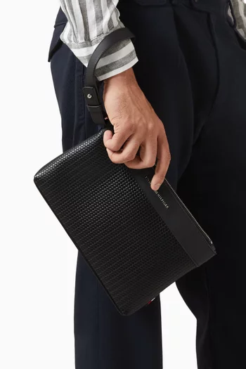 Metal Logo Woven Pouch