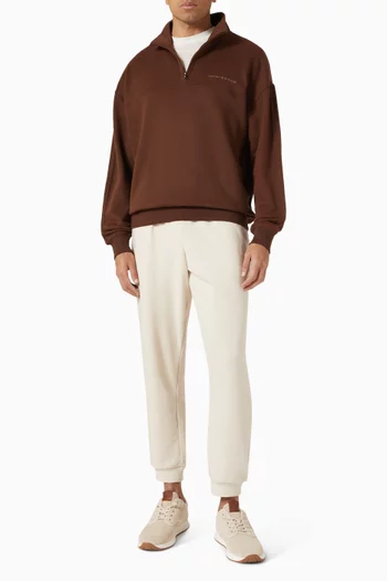 سويت شيرت بشعار الماركة مزيج قطن