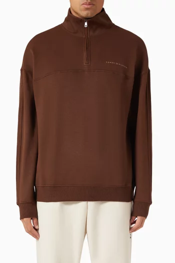 سويت شيرت بشعار الماركة مزيج قطن