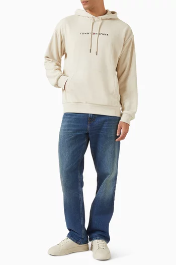 كنزة بغطاء رأس وشعار الماركة الشهير مزيج قطن