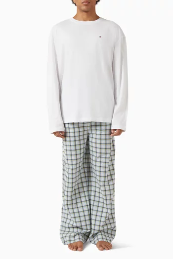 طقم بيجاما بطبعة شعار الماركة قطن جيرسيه