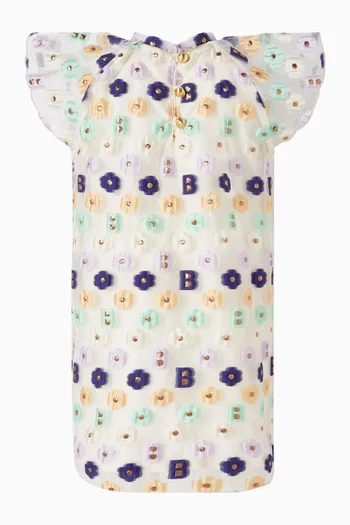 فستان مزين بنقشة بالكامل