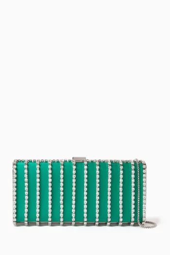 Alba Crystal-embellished Clutch in Satin