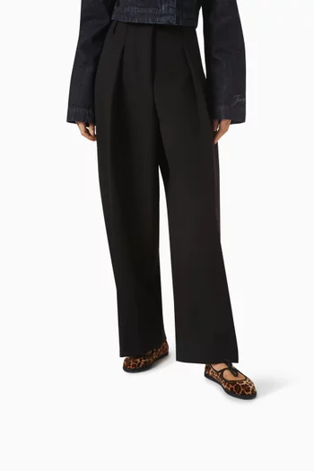 حذاء باليرينا بريجيت بنقشة جلد الفهد وكعب مسطح مخمل