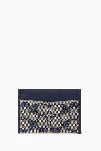 Essential Card Case in Signature Jacquard & Leather