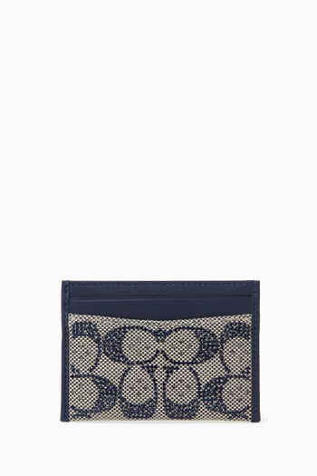 Essential Card Case in Signature Jacquard & Leather
