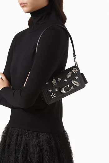 حقيبة كتف تابي 26 مرصعة بالكريستال جلد مدبوغ