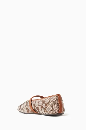 Sculpted Ballet Flats in Signature Canvas