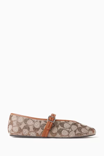 Sculpted Ballet Flats in Signature Canvas