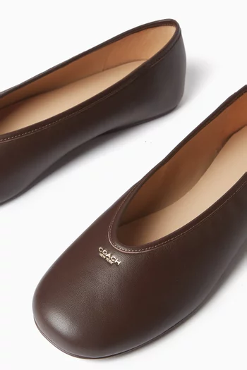 Houston Ballet Flats in Leather