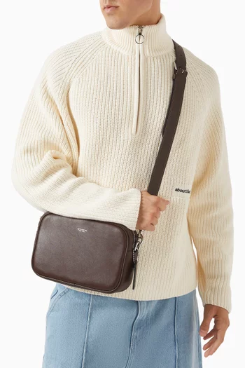 Radio Camera Bag in Natural Grain Leather