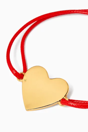 Heart Charm Bracelet in 24kt Gold-plated Brass