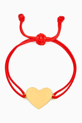 Heart Charm Bracelet in 24kt Gold-plated Brass