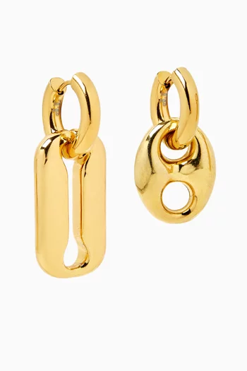 Coffee Bean Earrings in 24kt Gold-plated Brass