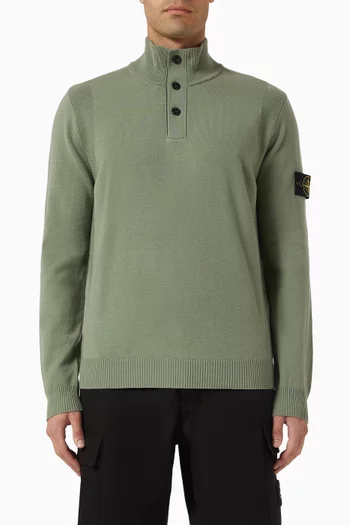 Half-button Sweater in Wool-knit