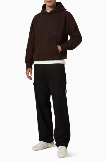 Compass-badge Drawstring Hoodie