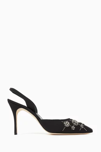 Ralyne 90 Slingback Pumps in Crepe de Chine