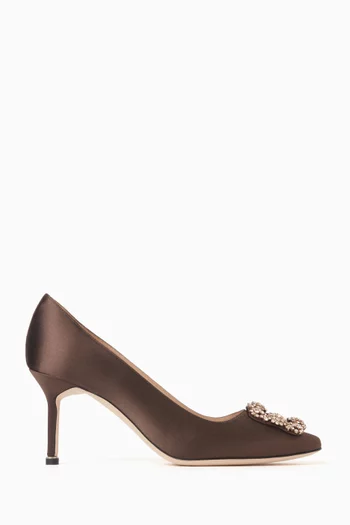 Hangisi Jewel Buckle 70 Pumps in Satin