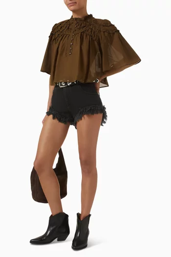 Carmen Crop Top in Cotton Voile