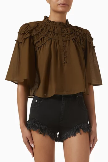 Carmen Crop Top in Cotton Voile