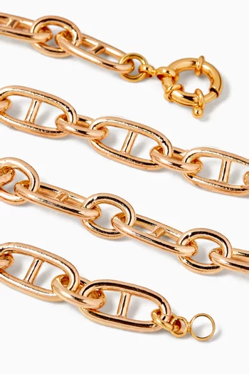 Chain-link Necklace in 24kt Gold-plated Brass