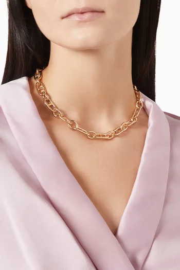 قلادة بتصميم سلسلة نحاس مطلي ذهب عيار 24