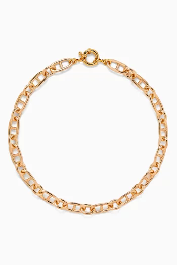 Chain-link Necklace in 24kt Gold-plated Brass