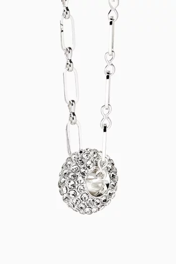 Strass Ball Pendant Necklace in 925 Sterling Silver