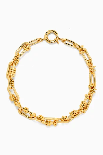 Golden Knots Necklace in 24kt Gold-plated Brass