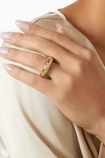 Strass Ring in 24kt Gold-plated Brass